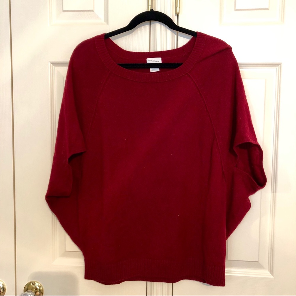 Club Monaco 100% Cashmere Burgundy Sweater